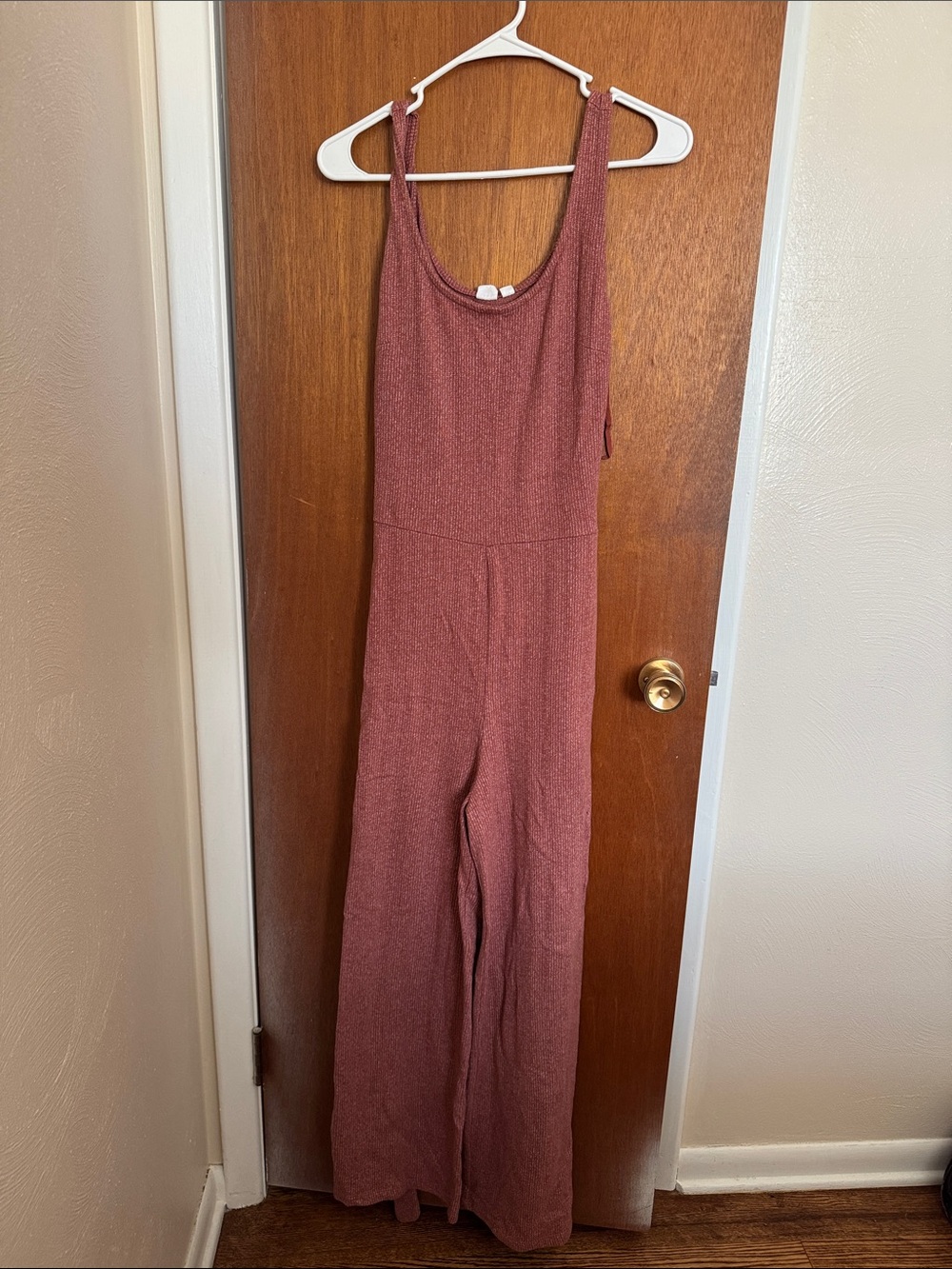 GAP Sleeveless Wide-Leg Jumpsuit in Rose
